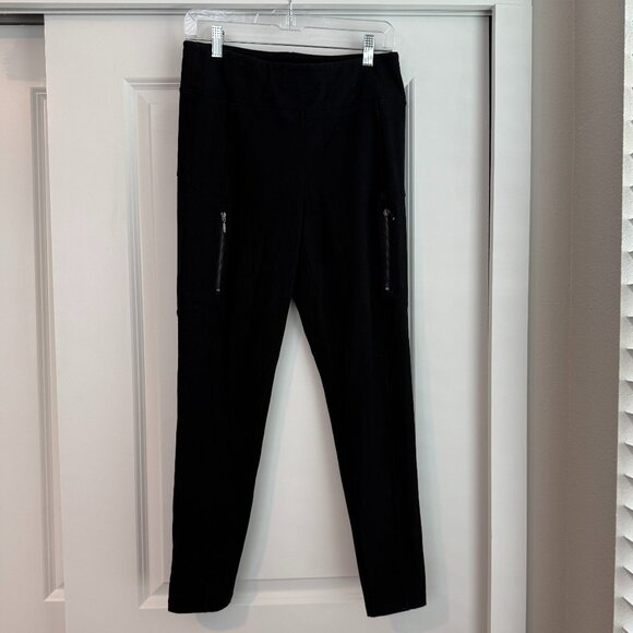 Susan Graver Weekend Regular Premium Stretch Leggings with Zipper Detail Small - Picture 1 of 6
